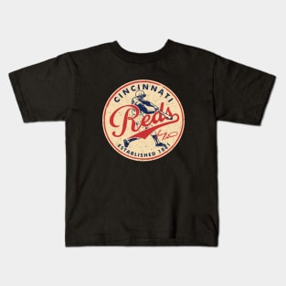 Throwback Cincinnati Reds 2 by Buck Tee Kids T-Shirt